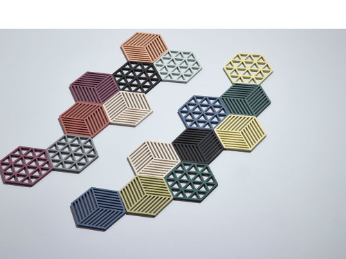 Silikonová podložka pod horké Hexagon Warm Grey