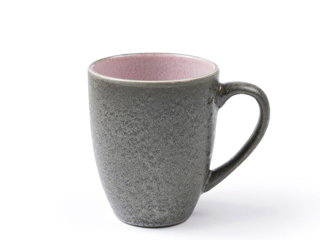 Kameninový hrnek s ouškem 30 cl Grey/Light Pink