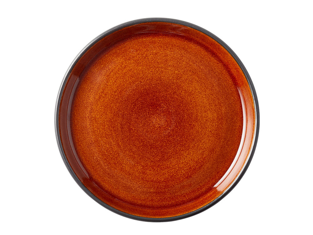 Kameninový servírovací talířek 17 cm Black/Amber