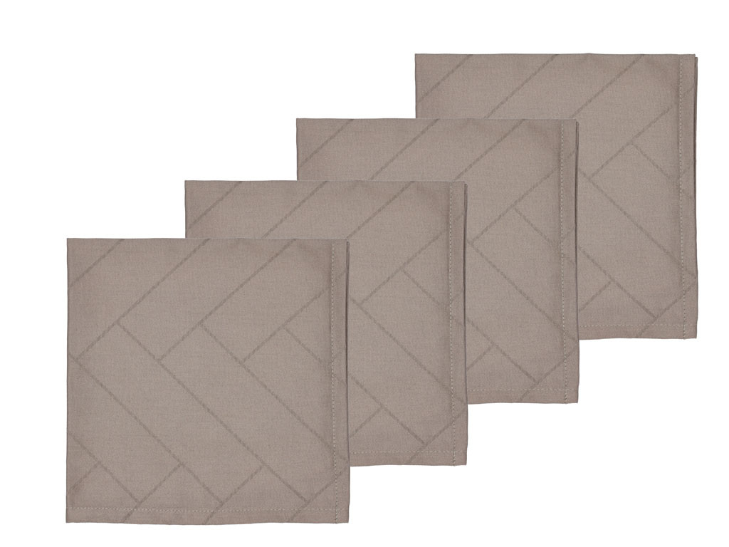 Ubrousek Tiles Damask Taupe (sada 4 ks)