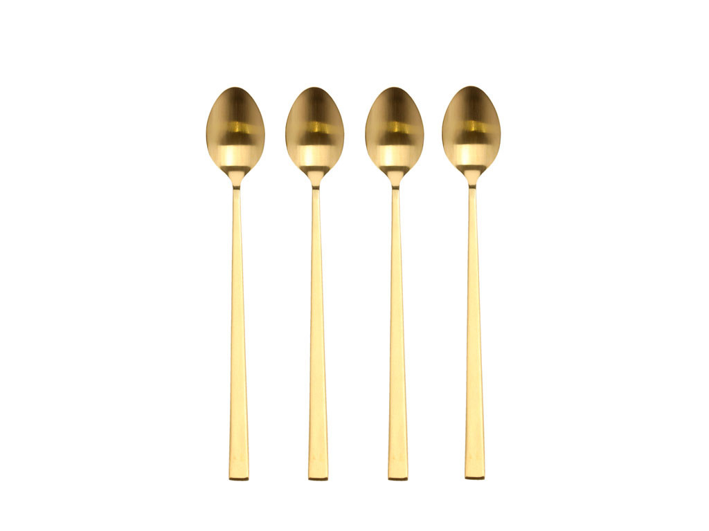 Sada lžíček na latté 20 cm (4 ks) Brass