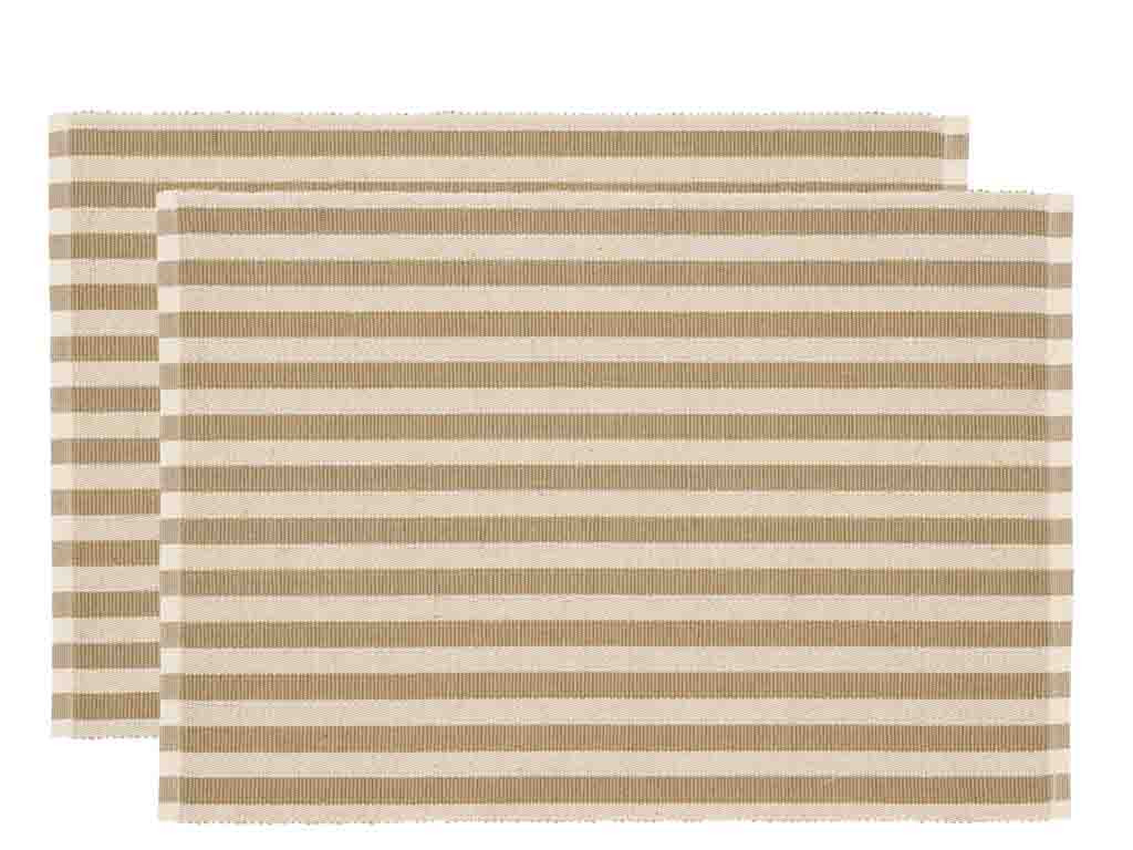 Bavlněné prostírání (sada 2 ks) 33x48 Statement Stripe Beige