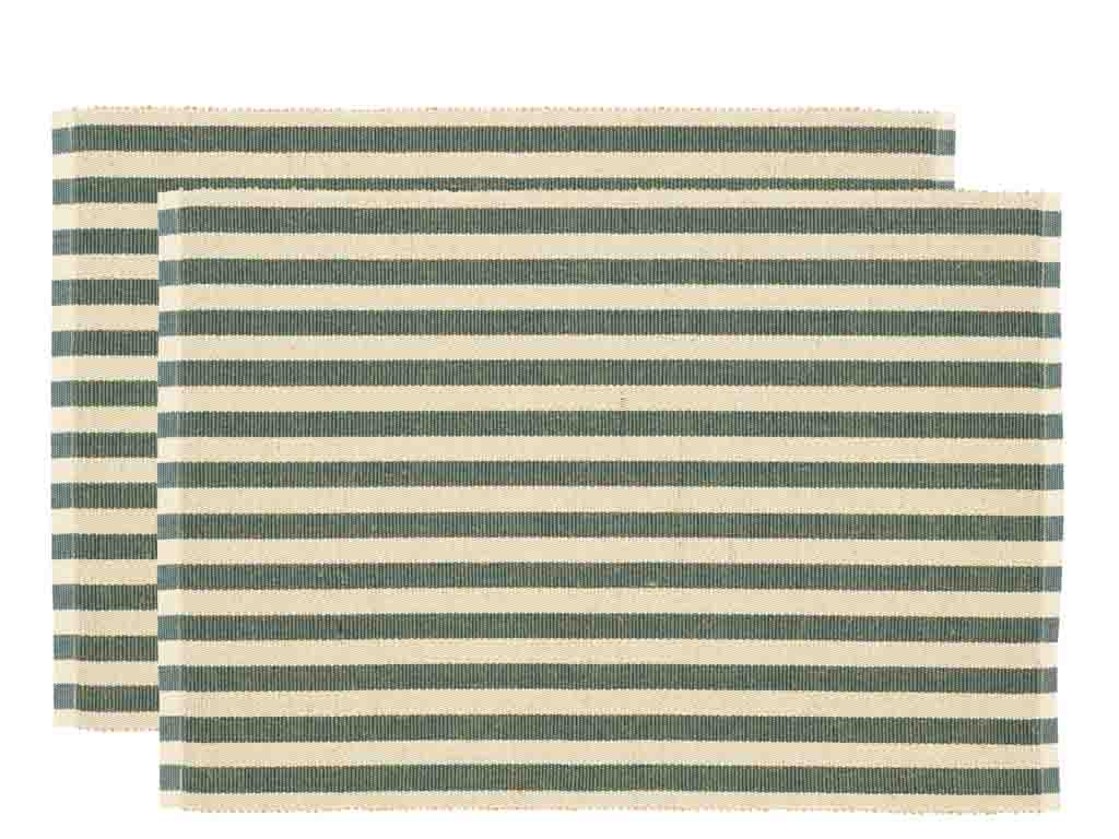 Bavlněné prostírání (sada 2 ks) 33x48 Statement Stripe Green