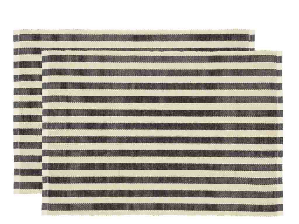 Bavlněné prostírání (sada 2 ks) 33x48 Statement Stripe Ash