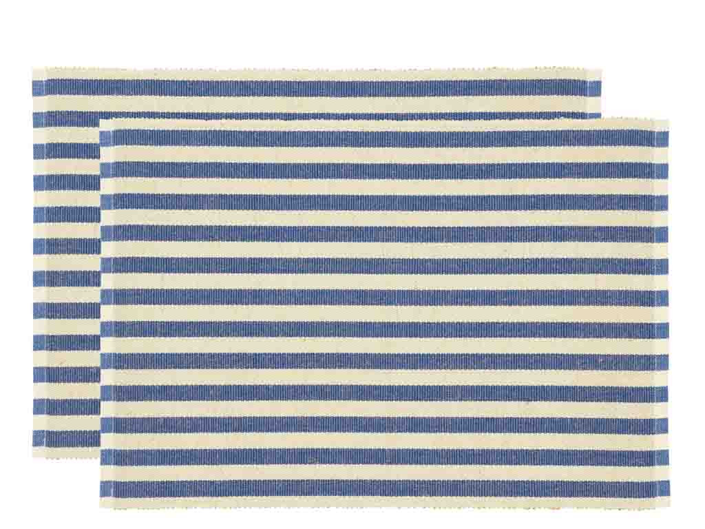 Bavlněné prostírání (sada 2 ks) 33x48 Statement Stripe Blue