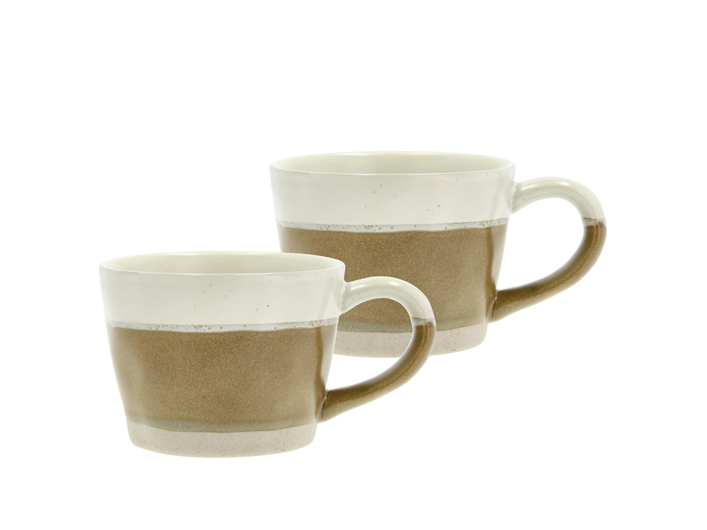 Porcelánový hrnek s ouškem Evig 0,3l Cream/Brown (sada 2 ks)