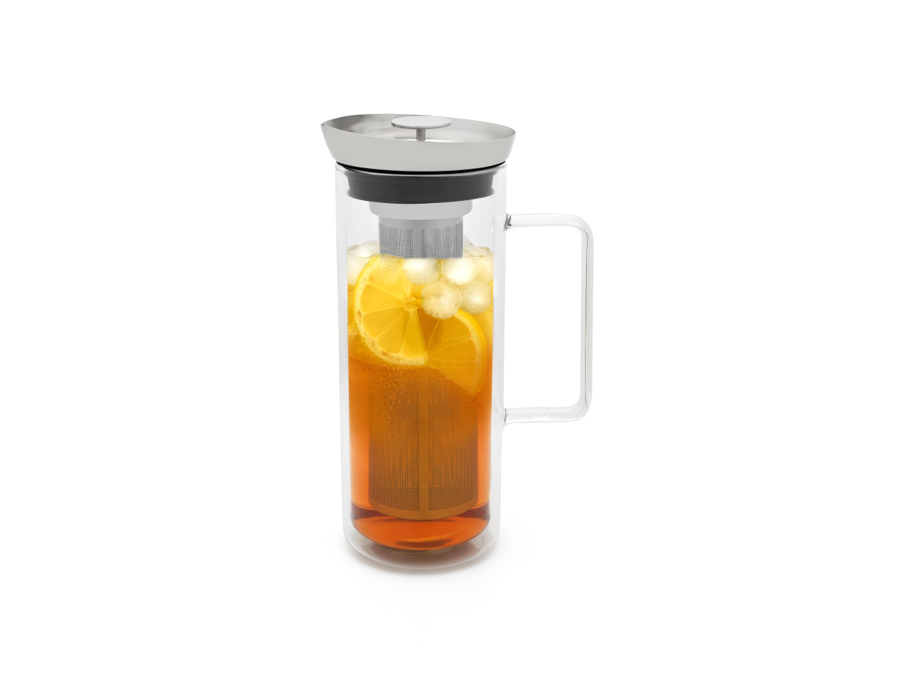 Dvoustěnná skleněná karafa Ice Tea Maker se sítkem 1l