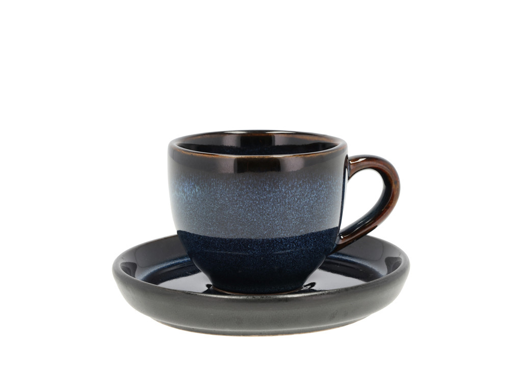 Espresso hrnek s podšálkem 7 cl Dark Blue/Black