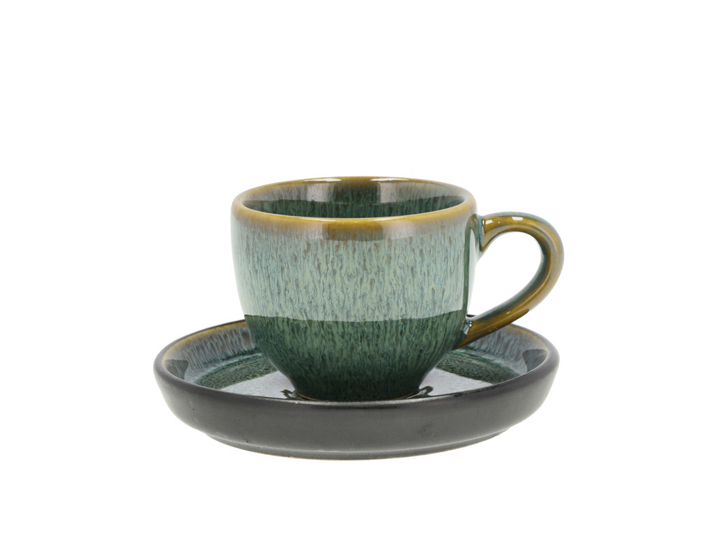 Espresso hrnek s podšálkem 7 cl Green/Black