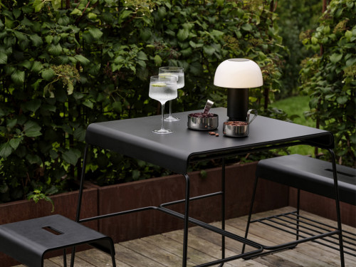 Kovová stolička A-Stool Outdoor Soft Black 45 cm (nosnost 110 kg)