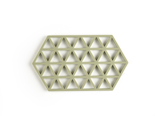 Silikonová podložka pod horké Triangles Matcha Green 24 cm