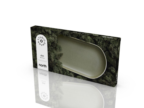 Kameninový servírovací tác North 38 x 19 cm White/Matte Moss