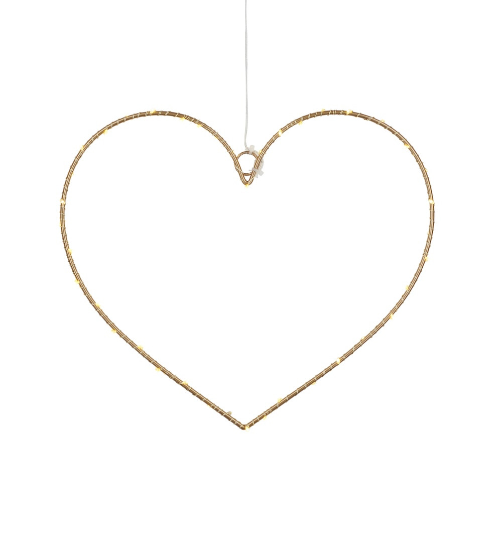 Sirius LED dekorace Liva Heart Gold 26cm (40 LED světel)